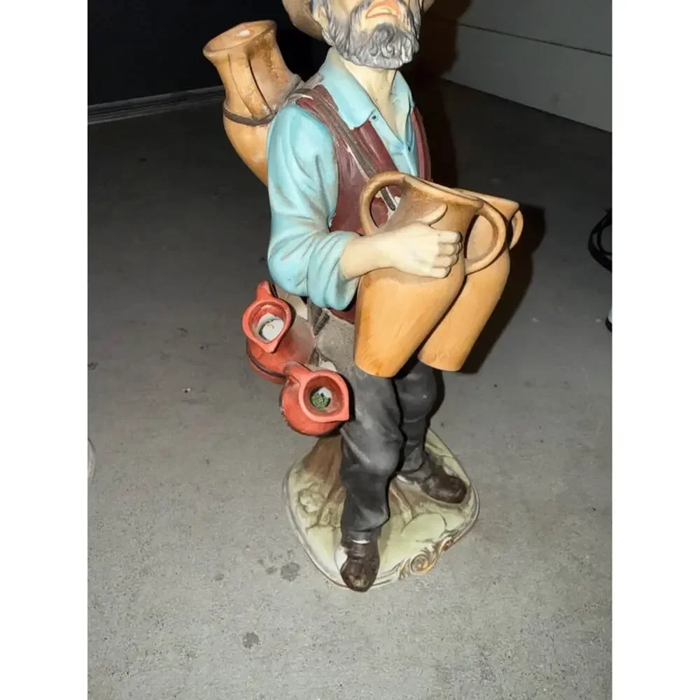 Lenwile Ardalt Japan Village Water/Wine Jugs Man Figurine  Hand Painted 